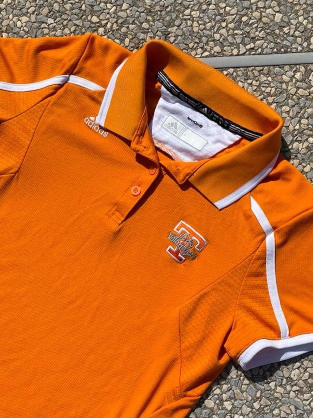 Adidas Lady Volunteers Orange Polo with White Trim - Tennessee Volunteers Patch